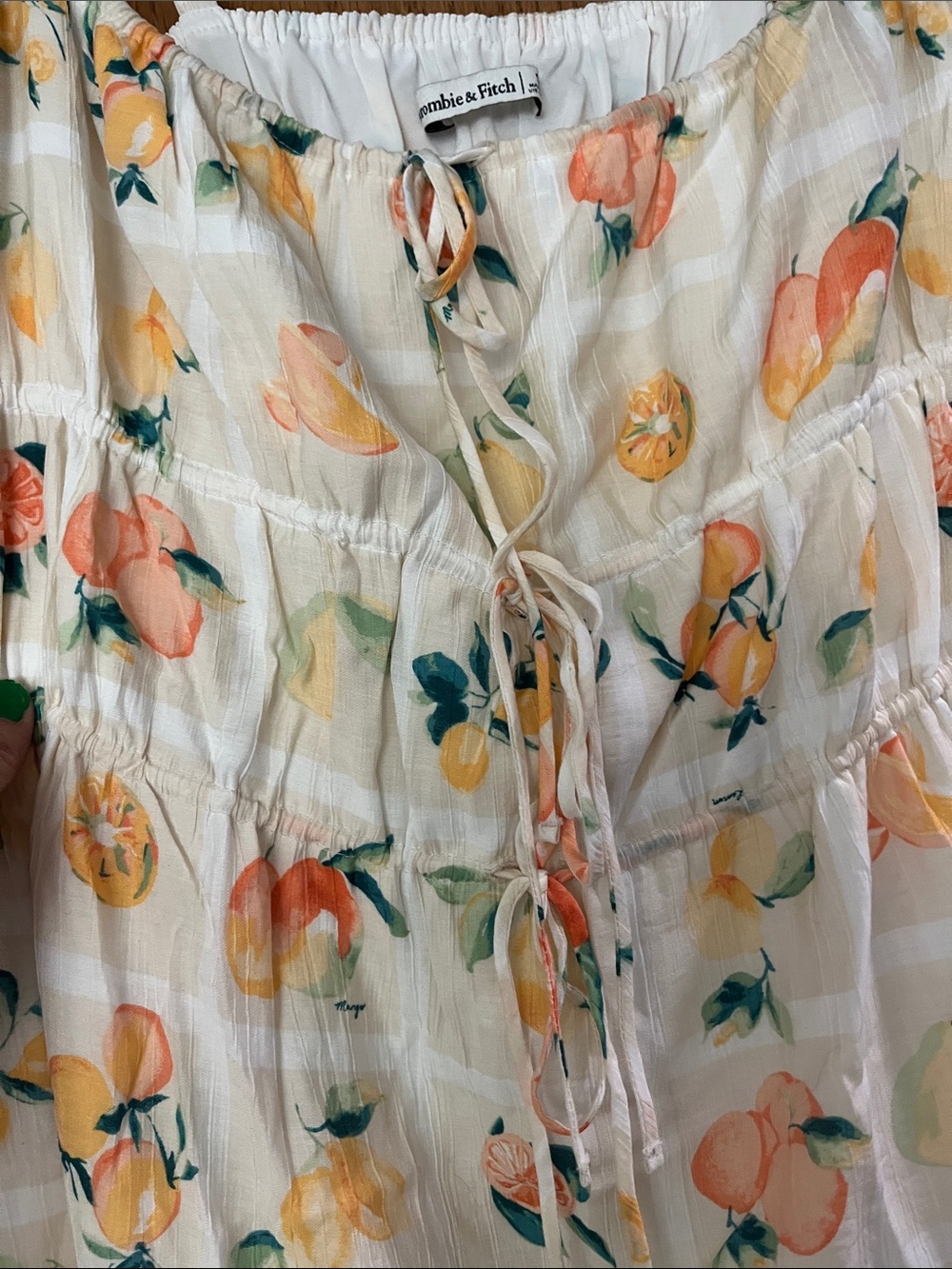 Abercrombie & Fitch White Lemon & orange Print Mini Dress - Picture 4 of 6